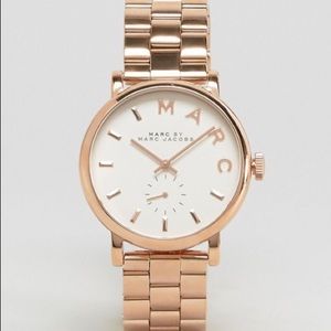 Marc Jacobs Rose Gold Baker Watch